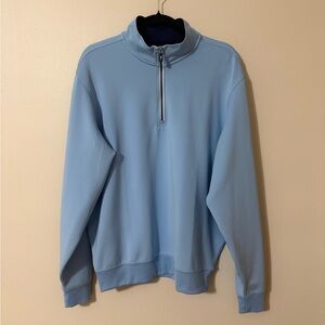F&G TECH 1/4 Zip Pullover Long Sleeve Men’s Size Large Golf Shirt Light Blue